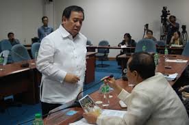 Blue Ribbon Committee Chairman Gordon interpolates businessman Jaime Paule in the midst of the P728 million fertilizer fund scam.